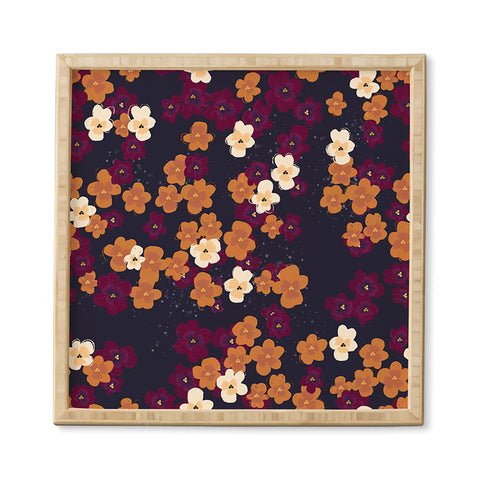 Joy Laforme Blooms of Mini Pansies Framed Wall Art