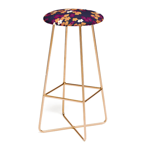 Joy Laforme Blooms of Mini Pansies Bar Stool