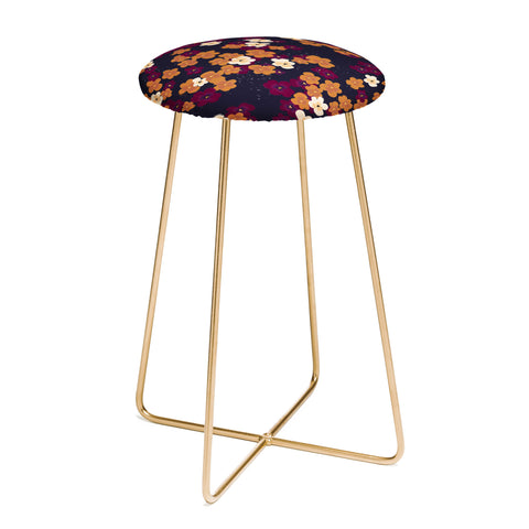 Joy Laforme Blooms of Mini Pansies Counter Stool