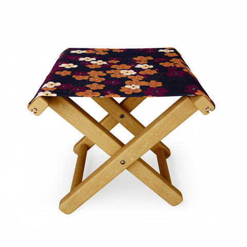 Joy Laforme Blooms of Mini Pansies Folding Stool
