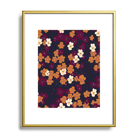 Joy Laforme Blooms of Mini Pansies Metal Framed Art Print