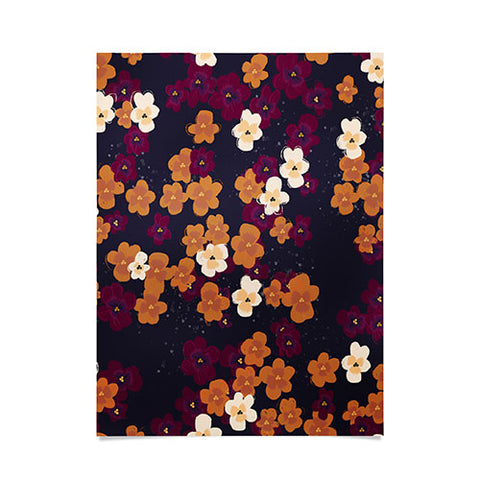 Joy Laforme Blooms of Mini Pansies Poster