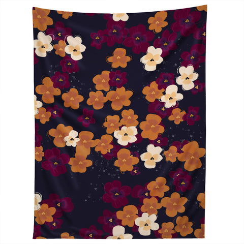 Joy Laforme Blooms of Mini Pansies Tapestry