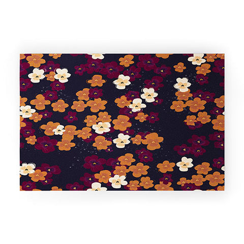 Joy Laforme Blooms of Mini Pansies Welcome Mat
