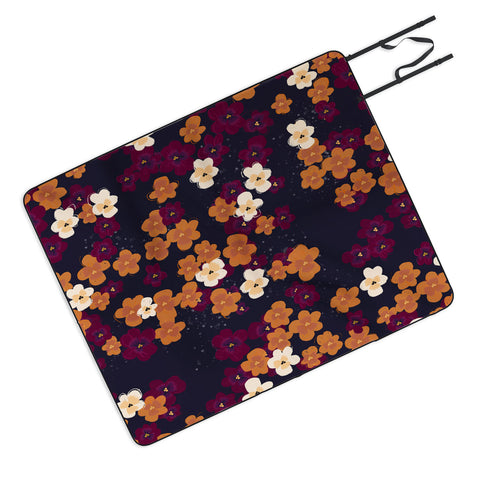 Joy Laforme Blooms of Mini Pansies Picnic Blanket
