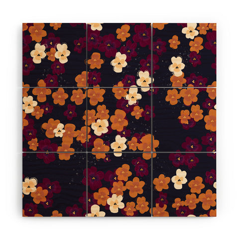Joy Laforme Blooms of Mini Pansies Wood Wall Mural