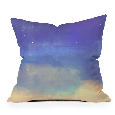 Joy Laforme Bonne Nuit Blue Throw Pillow