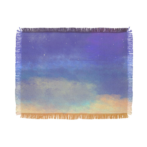 Joy Laforme Bonne Nuit Blue Throw Blanket