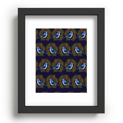 Joy Laforme Christmas Blue Jay Wreaths Recessed Framing Rectangle