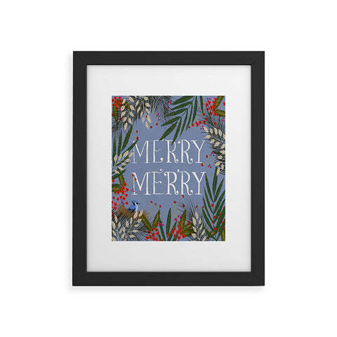 Joy Laforme Christmas Merry Merry Wreath Framed Art Print