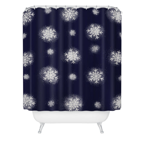 Joy Laforme Christmas Snow Shower Curtain