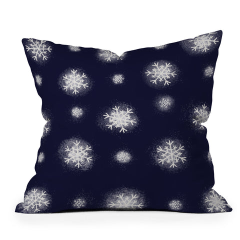 Joy Laforme Christmas Snow Throw Pillow