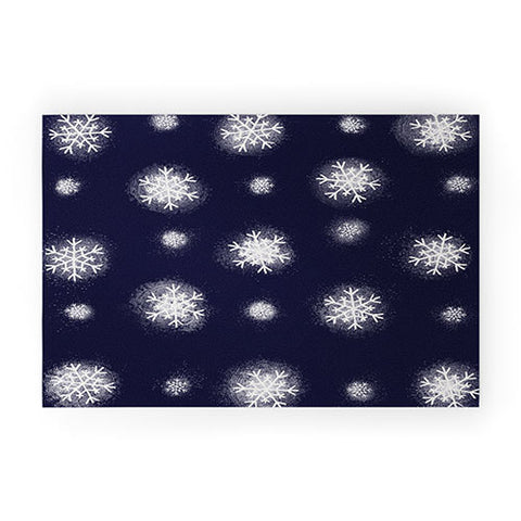 Joy Laforme Christmas Snow Welcome Mat