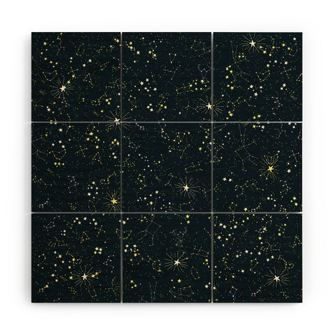 Joy Laforme Constellations In Midnight Blue Wood Wall Mural