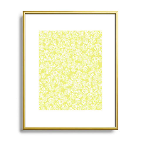 Joy Laforme Dahlias Chartreuse Metal Framed Art Print