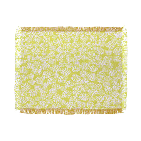 Joy Laforme Dahlias Chartreuse Throw Blanket