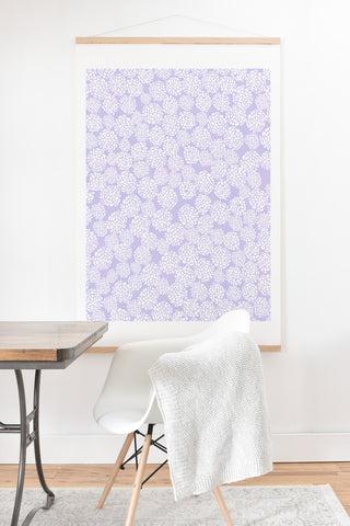 Joy Laforme Dahlias In Periwinkle Art Print And Hanger