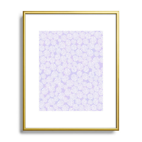 Joy Laforme Dahlias In Periwinkle Metal Framed Art Print