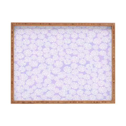 Joy Laforme Dahlias In Periwinkle Rectangular Tray