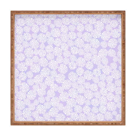 Joy Laforme Dahlias In Periwinkle Square Tray