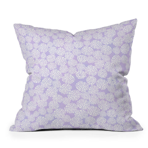 Joy Laforme Dahlias In Periwinkle Throw Pillow