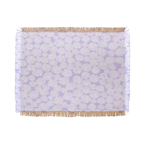 Joy Laforme Dahlias In Periwinkle Throw Blanket
