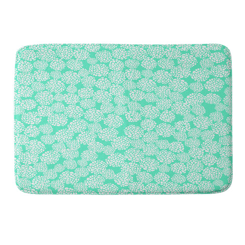 Joy Laforme Dahlias Seafoam Memory Foam Bath Mat