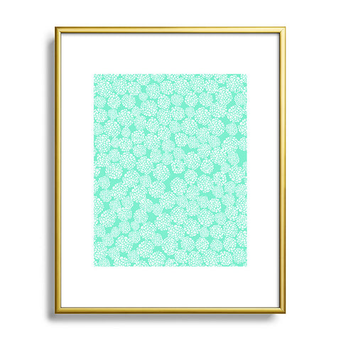 Joy Laforme Dahlias Seafoam Metal Framed Art Print