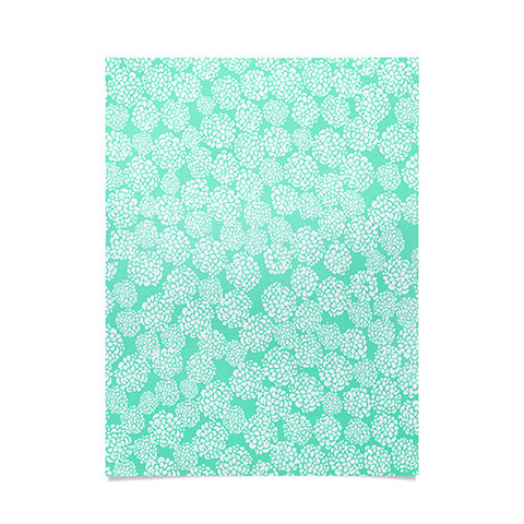 Joy Laforme Dahlias Seafoam Poster