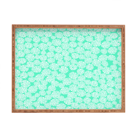 Joy Laforme Dahlias Seafoam Rectangular Tray