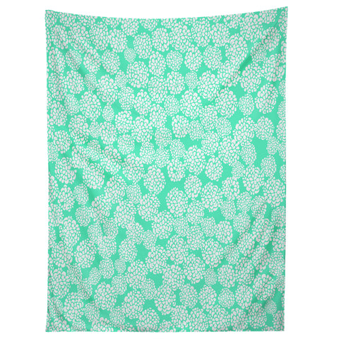Joy Laforme Dahlias Seafoam Tapestry