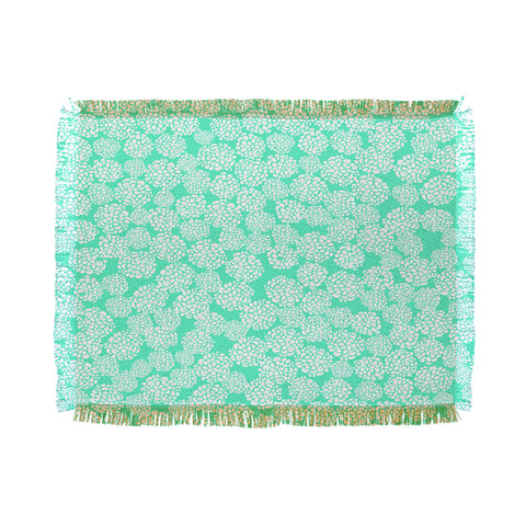 Joy Laforme Dahlias Seafoam Throw Blanket