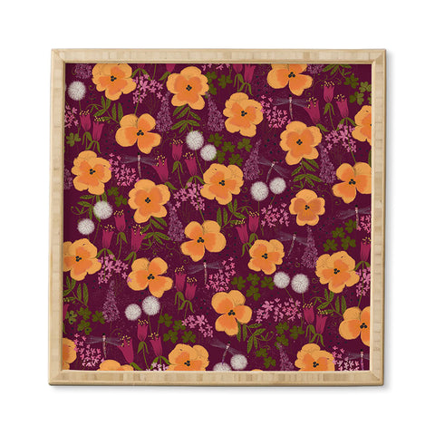 Joy Laforme Dandelions and Wild Pansies Framed Wall Art