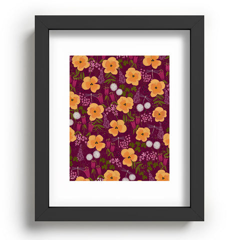 Joy Laforme Dandelions and Wild Pansies Recessed Framing Rectangle