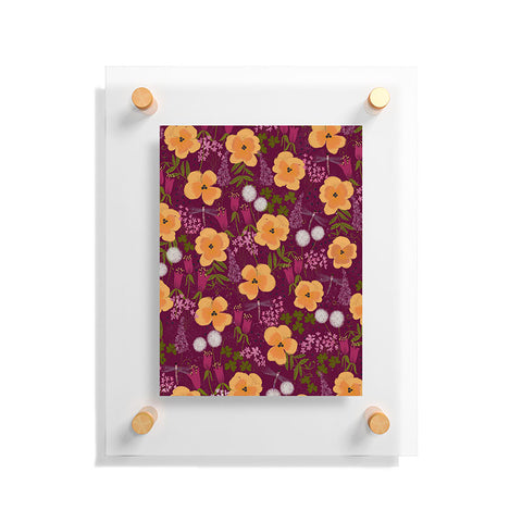 Joy Laforme Dandelions and Wild Pansies Floating Acrylic Print