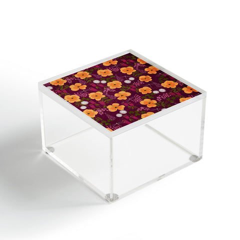 Joy Laforme Dandelions and Wild Pansies Acrylic Box