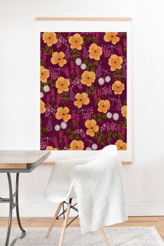 Joy Laforme Dandelions and Wild Pansies Art Print And Hanger