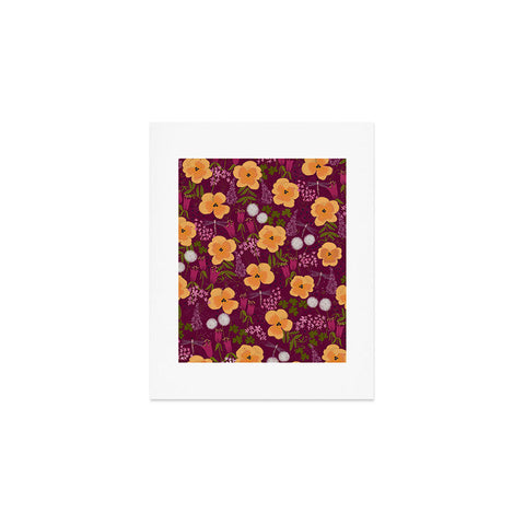 Joy Laforme Dandelions and Wild Pansies Art Print