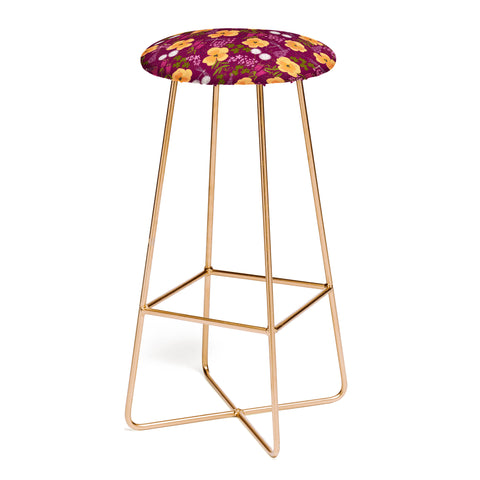 Joy Laforme Dandelions and Wild Pansies Bar Stool