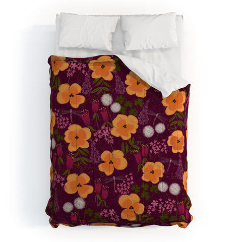 Joy Laforme Dandelions and Wild Pansies Comforter