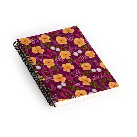 Joy Laforme Dandelions and Wild Pansies Spiral Notebook