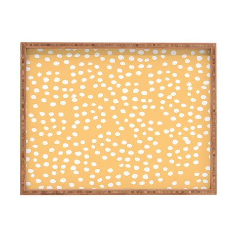 Joy Laforme Dots In Orange Rectangular Tray