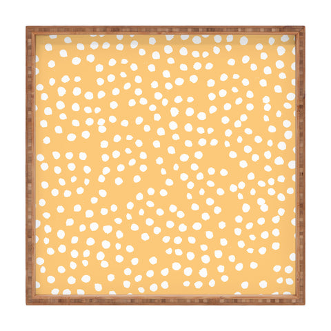 Joy Laforme Dots In Orange Square Tray