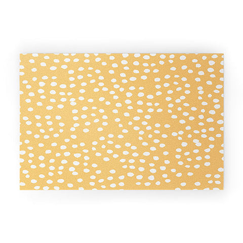 Joy Laforme Dots In Orange Welcome Mat
