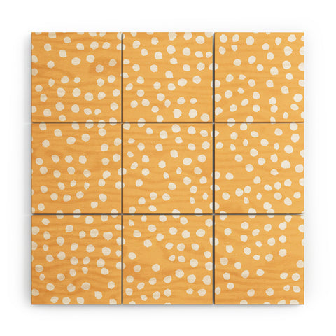 Joy Laforme Dots In Orange Wood Wall Mural