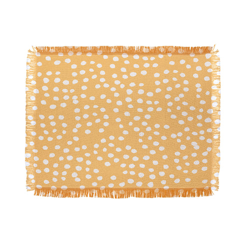 Joy Laforme Dots In Orange Throw Blanket