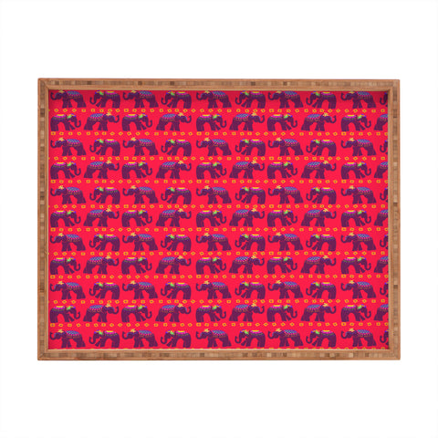 Joy Laforme Elephants Deco Rectangular Tray