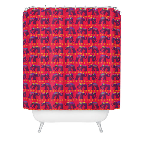 Joy Laforme Elephants Deco Shower Curtain