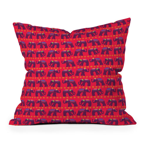 Joy Laforme Elephants Deco Throw Pillow