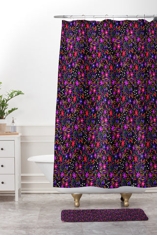 Joy Laforme Exotic Flora Deco Shower Curtain And Mat